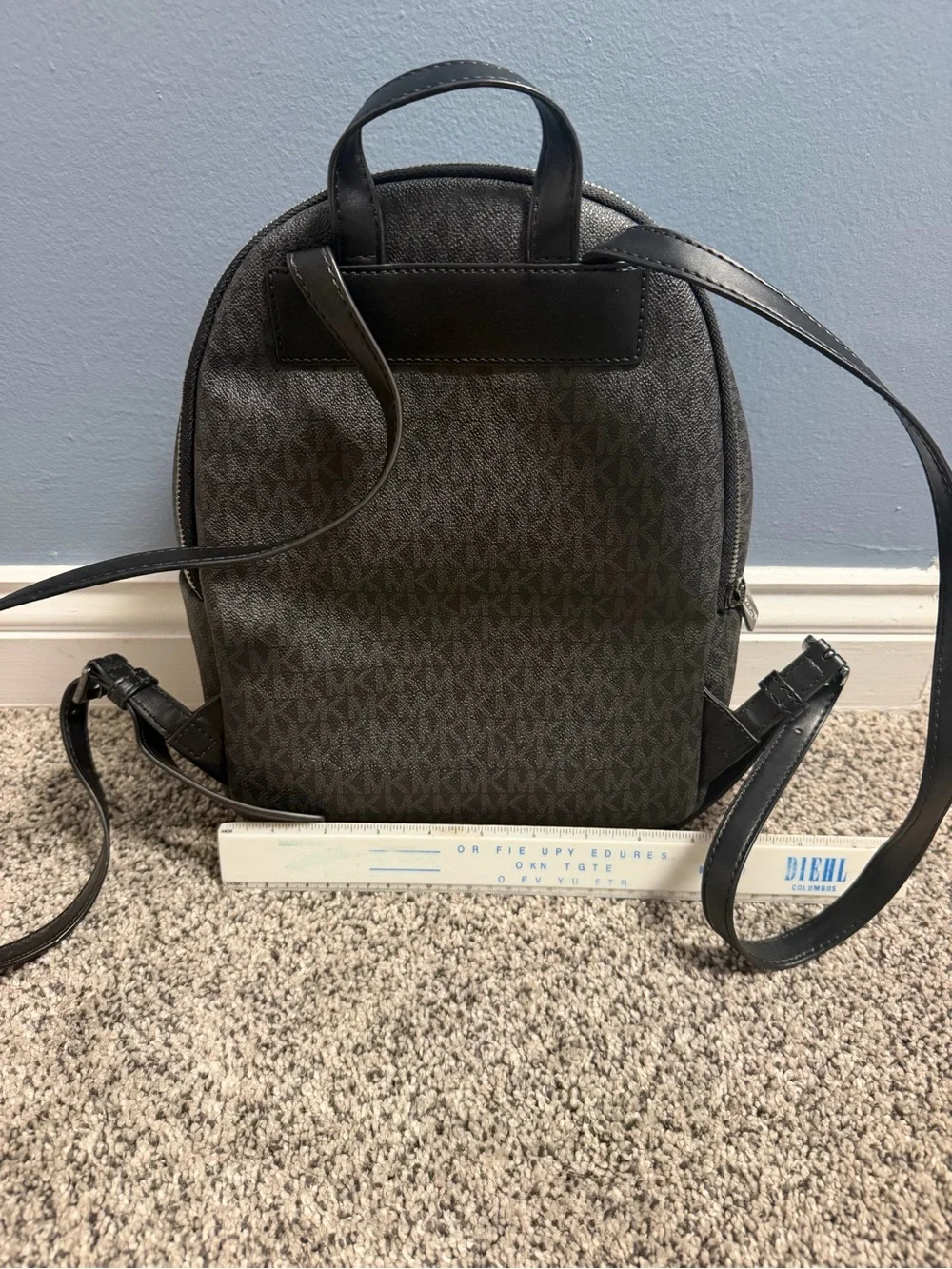 Michael Kors Black Studded Backpack and Zip Wallet Set